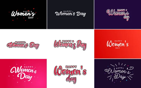 International Women Day Lettering Happy Women Day Greeting Love Shape — Image vectorielle