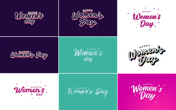 International Women Day Vector Hand Written Typography Background — Vettoriale Stock