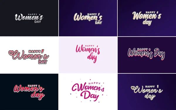 Аннотация Happy Women Day Logo Women Face Love Vector Design — стоковый вектор