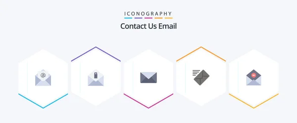 Email Flat Icon Pack Including Email Delete Message Communication Message — Stockvector
