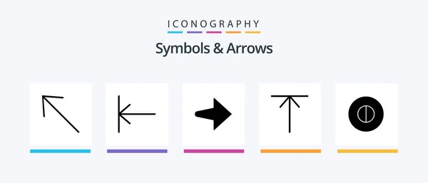 Иконы Стрелы Glyph Комплекте Стрела Убеждения Creative Icons Design — стоковый вектор