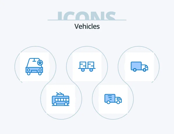 Vehicles Blue Icon Pack Icon Design Delivery Forklift Truck Car — Stock vektor