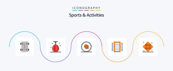 Sports Activities Flat Icon Pack Including Boat Activities Speed Rugby — Image vectorielle