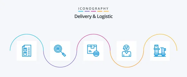 Delivery Logistic Blue Icon Pack Including Service Avatar Product Shop — Stockvector