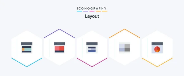Layout Flat Icon Pack Including Illustration Layout — Stok Vektör