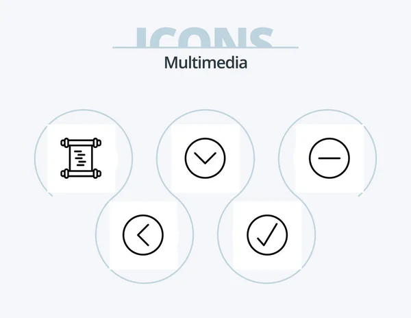 Multimedia Line Icon Pack Icon Design Video Player Multimedia Multimedia — Stock vektor