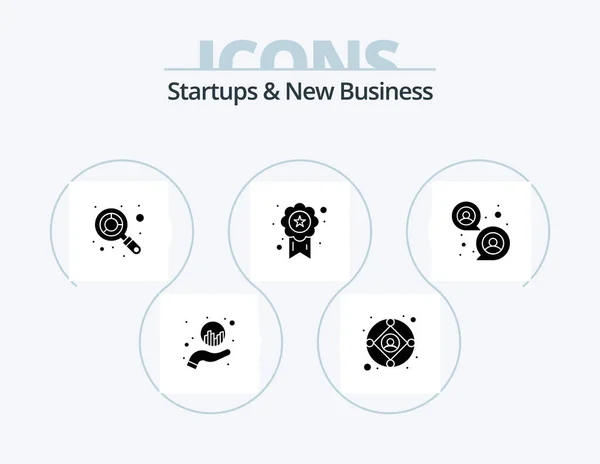 Startups New Business Glyph Icon Pack Icon Design Society Focus — Stock Vector