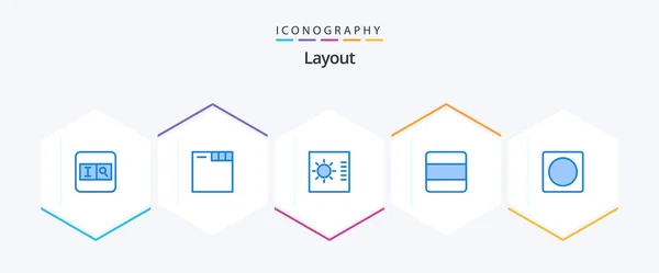 Layout Blue Icon Pack Including Layout Layout Frame Vertical — Archivo Imágenes Vectoriales