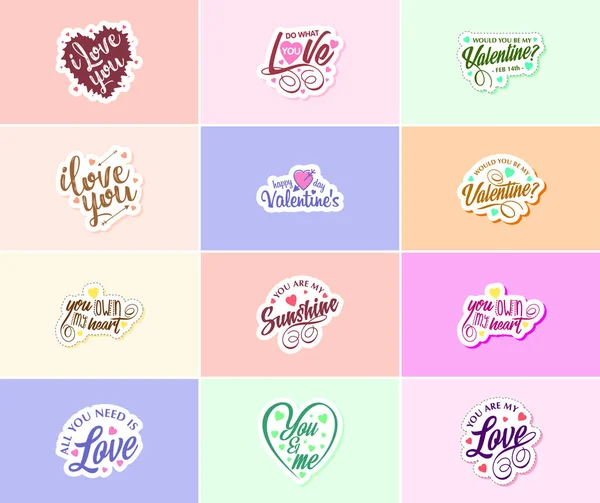 Love Air Valentine Day Typography Graphic Design Stickers — Stockvector