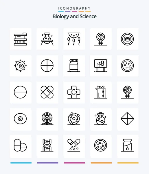 Creative Biology Outline Icon Pack Chromosome Biology Dangerous Process Chemistry — Stock Vector