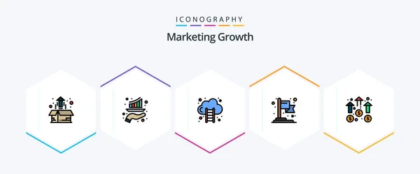 Marketing Growth Filledline Icon Pack Including Achievement Business Marketing Achievement — Wektor stockowy