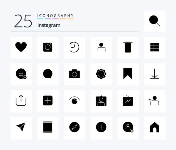 Instagram Solid Glyph Icon Pack Including Sets User Twitter Sets — Vetor de Stock