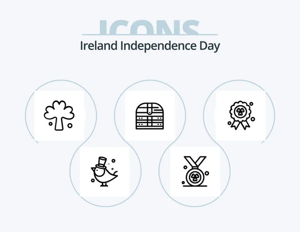 Ireland Independence Day Line Icon Pack Icon Design Festival Celebrate — Vettoriale Stock