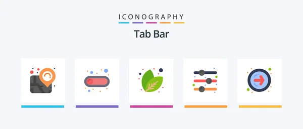 Tab Bar Flat Icon Pack Including Next Nature Forward Arrow — 图库矢量图片
