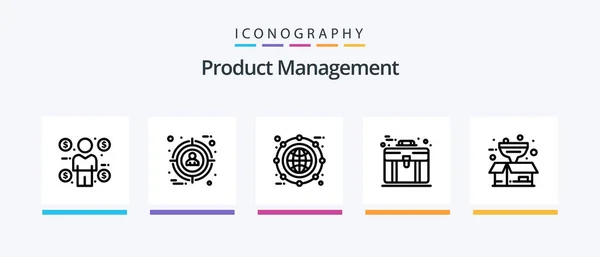 Product Management Line Icon Pack Including Product Bundle Ideas External — Vetor de Stock