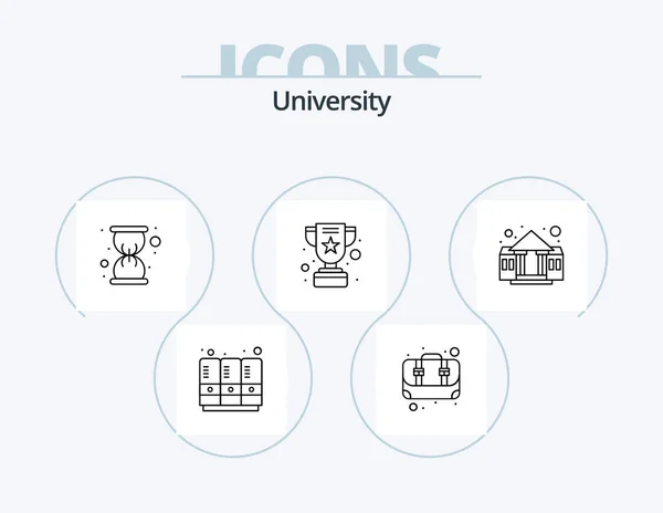 University Line Icon Pack Icon Design Calculator Math Student Lockers — Wektor stockowy