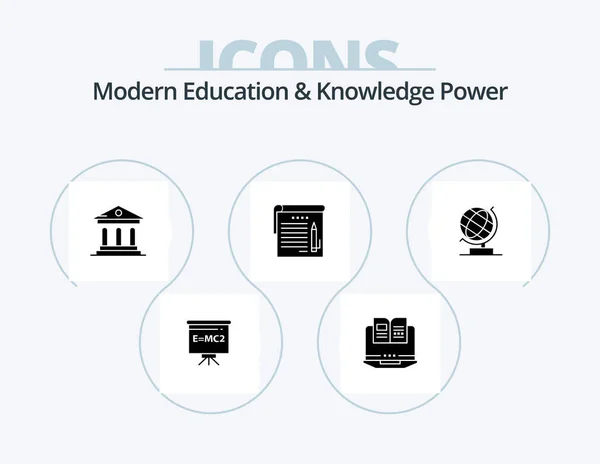 Сучасна Освіта Знання Сила Glyph Icon Pack Icon Design Офіс — стоковий вектор