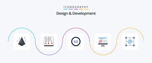 Design Development Flat Icon Pack Including Statistics Development Video Game — Stock vektor