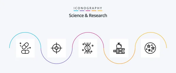 Science Line Icon Pack Including Stars Research Space Education — Vettoriale Stock