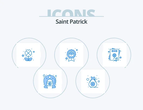 Saint Patrick Blue Icon Pack Icon Design Greeting Card Badge — Διανυσματικό Αρχείο