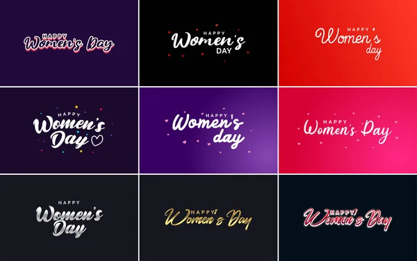 Abstract Happy Women Day Logo Women Face Love Vector Logo — 图库矢量图片