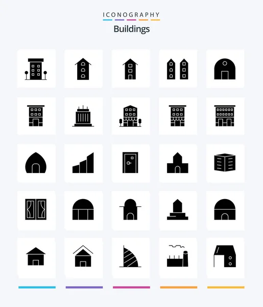 Creative Buildings Glyph Solid Black Icon Pack Landmarks Buildings Mosque — Stock Vector