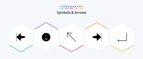 Symbols Arrows Glyph Icon Pack Including Arrow Back — Διανυσματικό Αρχείο