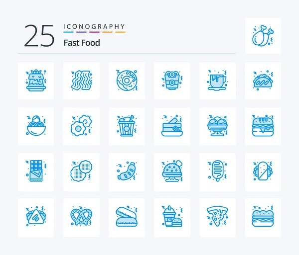 Fast Food Blue Color Icon Pack Including Fast Food Food — Archivo Imágenes Vectoriales