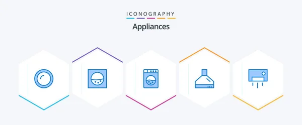 Appliances Blue Icon Pack Including Fan House Home — Image vectorielle