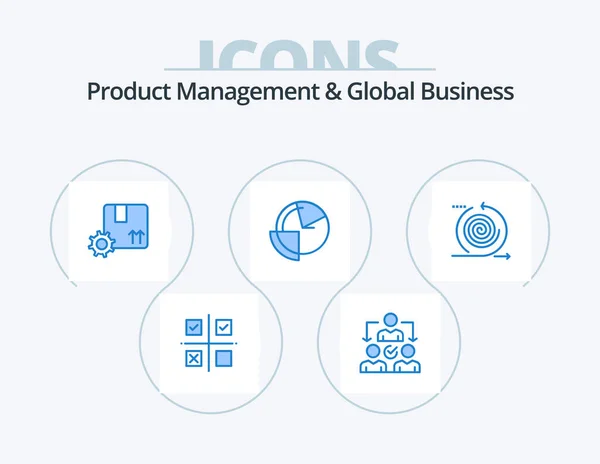 Product Managment Global Business Blue Icon Pack Icon Design Diagram — Wektor stockowy
