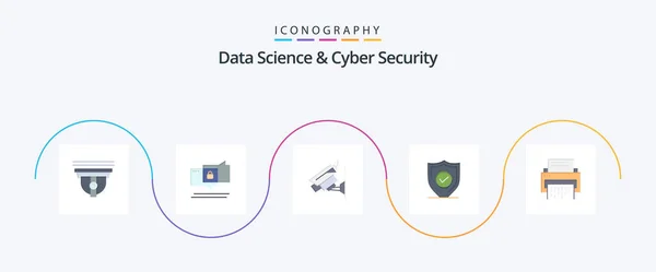 Data Science Cyber Security Flat Icon Pack Including Data Secure — Stock vektor