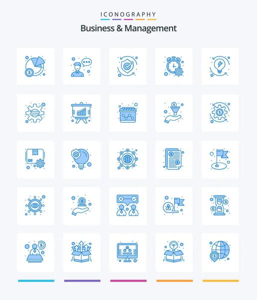 Creative Business Management Blue Icon Pack Process Timer Safety Progress — Stok Vektör