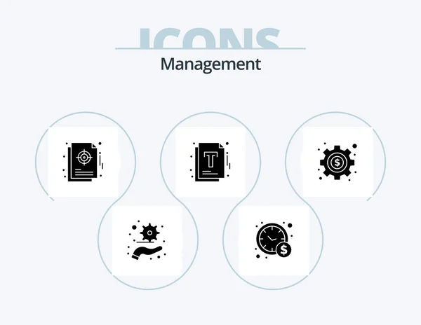 Management Glyph Icon Pack Icon Design Seo Management Management Optimization — Image vectorielle