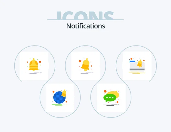 Notifications Flat Icon Pack Icon Design Notification Alert Notification Alert — Stock Vector