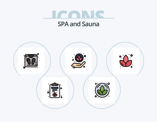 Sauna Line Filled Icon Pack Icon Design Care Sauna Woman — Stockvektor