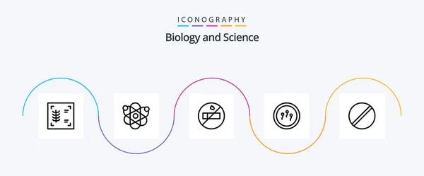 Biology Line Icon Pack Including Science Medicine Smoking Chemistry Laboratory — Vettoriale Stock