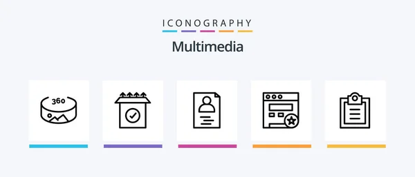 Multimedia Line Icon Pack Including Переключатель Сайт Внимание Creative Icons — стоковый вектор