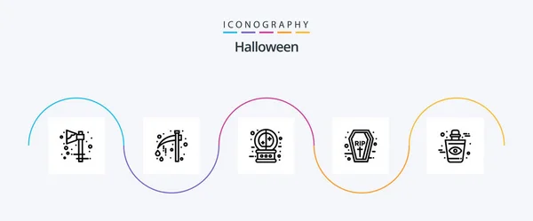 Halloween Line Icon Pack Including Blood Holidays Scary Halloween Magic — Image vectorielle