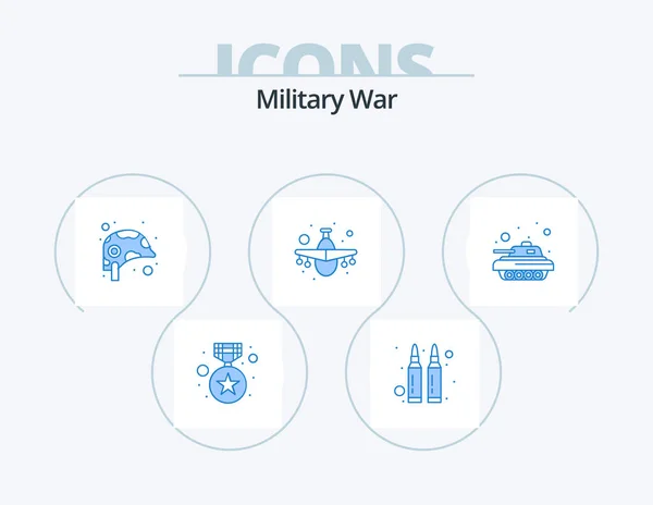 Military War Blue Icon Pack Icon Design Military Military Equipment — Stock Vector