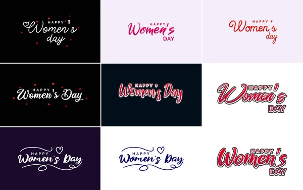 International Women Day Vector Hand Written Typography Background Gradient Color — Wektor stockowy