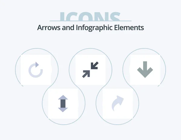 Arrow Flat Icon Pack Icon Design Back Restore Zoom — 图库矢量图片