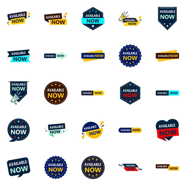 Power Your Marketing Available Now Vector Banners Pack — Vetor de Stock