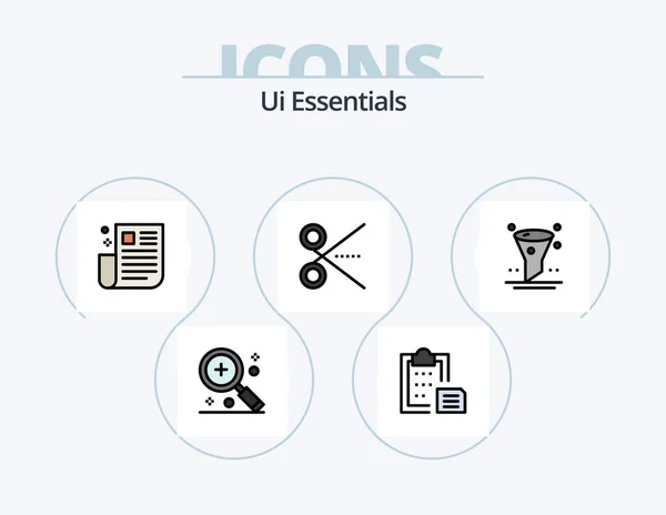 Essentials Line Filled Icon Pack Icon Design Scissors Cut Navigation — Stock Vector