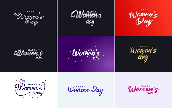 Set Cards International Women Day Logo — Stok Vektör