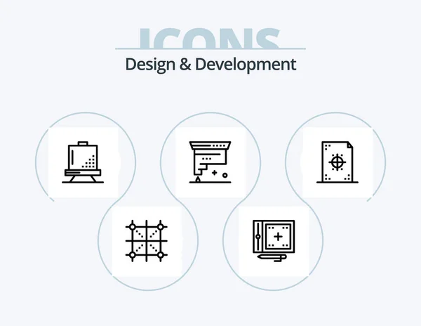 Design Development Line Icon Pack Icon Design Design Coding Development — Stock Vector