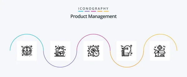 Product Management Line Icon Pack Including Scale Idea Campaign Creative — Stockvektor