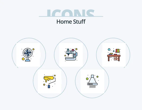 Home Stuff Line Filled Icon Pack Icon Design Монитор Контакт — стоковый вектор