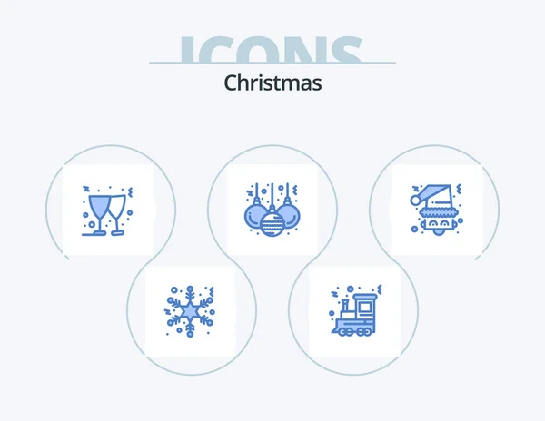 Christmas Blue Icon Pack Icon Design Santa Christmas Claus Decoration — Stock vektor