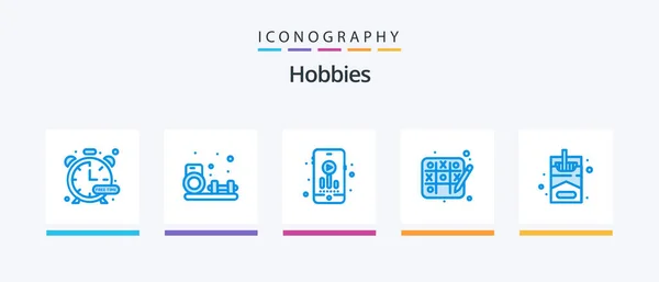 Hobbies Blue Icon Pack Including Hobbies Audio Smoke Hobbies Creative — Stock Vector