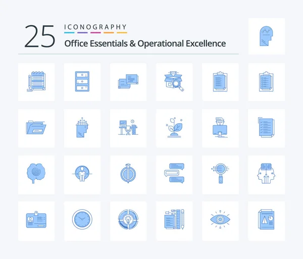 Office Essentials Operational Exellence Blue Color Pack Including Report Card — стоковый вектор